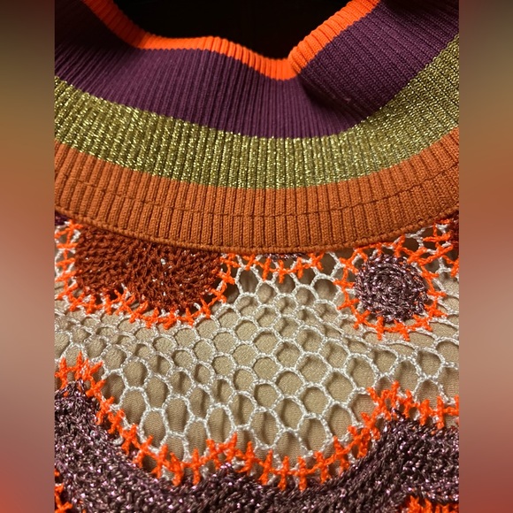 Burberry Edna Floral Crochet Sleeveless Mini Dress/Multicolor - Size 8 - Picture 11 of 15